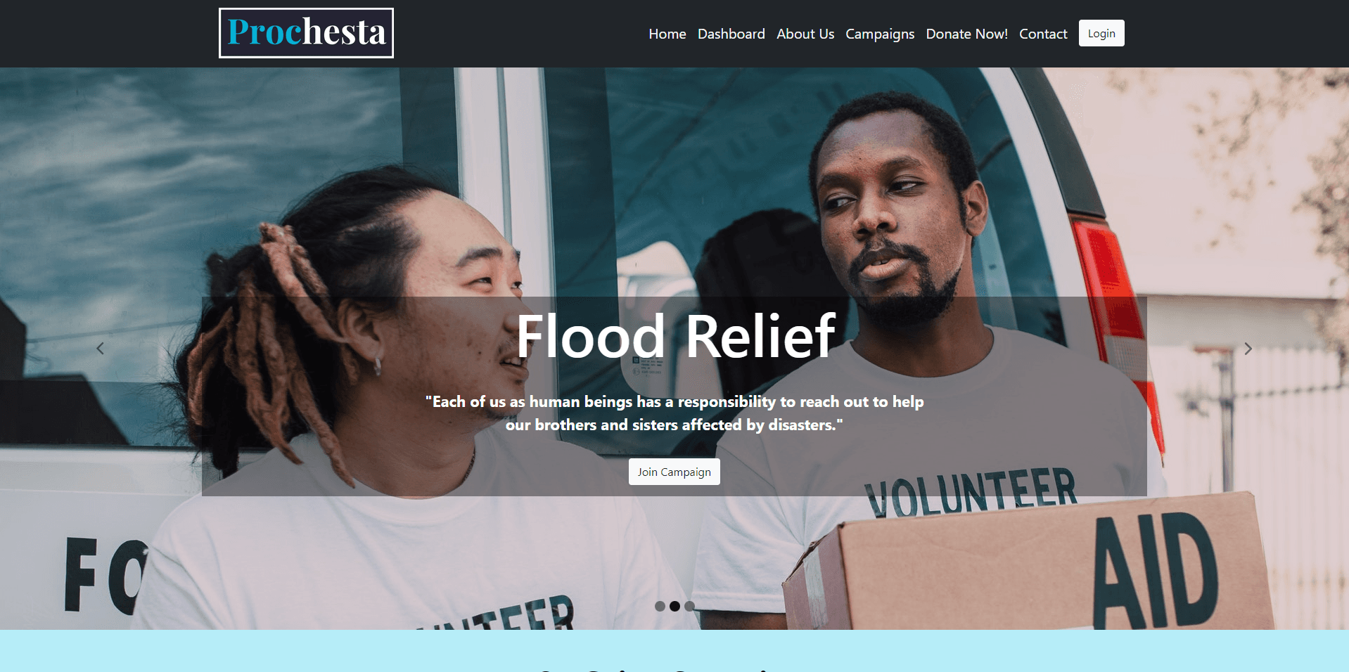 Prochesta- Fund Raising Website